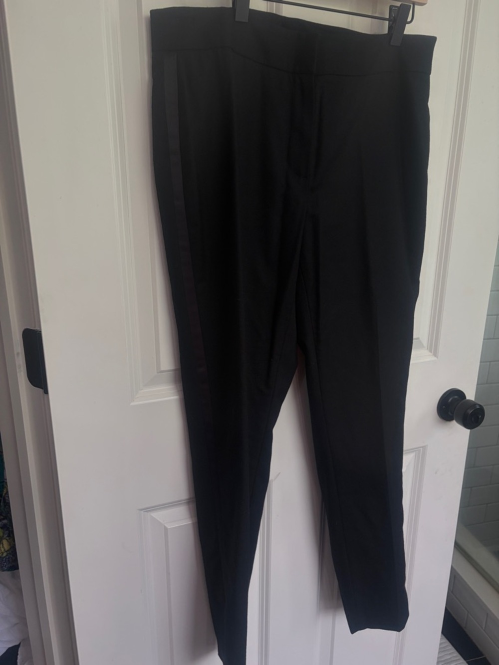 Brooks Brothers size 8 wool blend Lucia Black Dress Trousers with Side Stripe - Picture 4 of 8